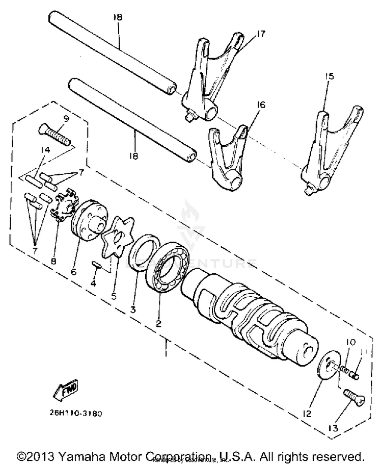Shift Cam Fork Schematic