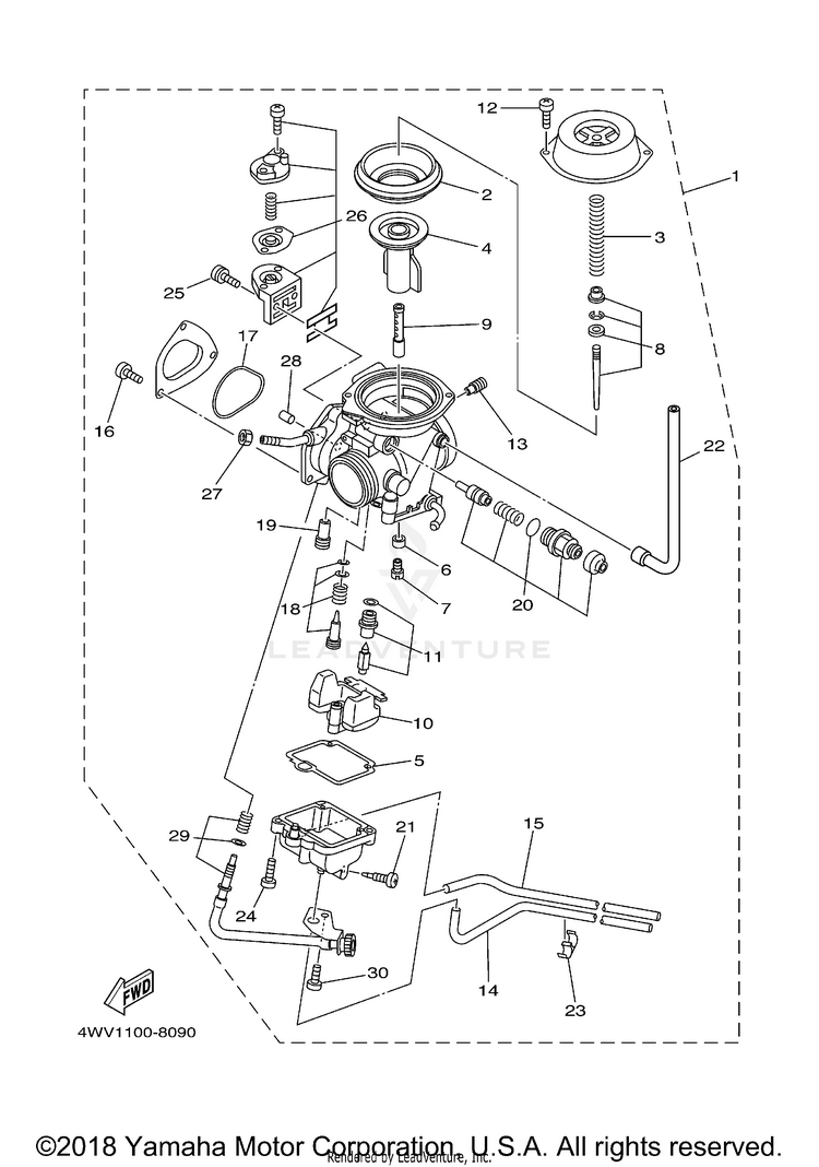 Carburetor GRIZZLY - YFM600FMC - 2000 Schematic
