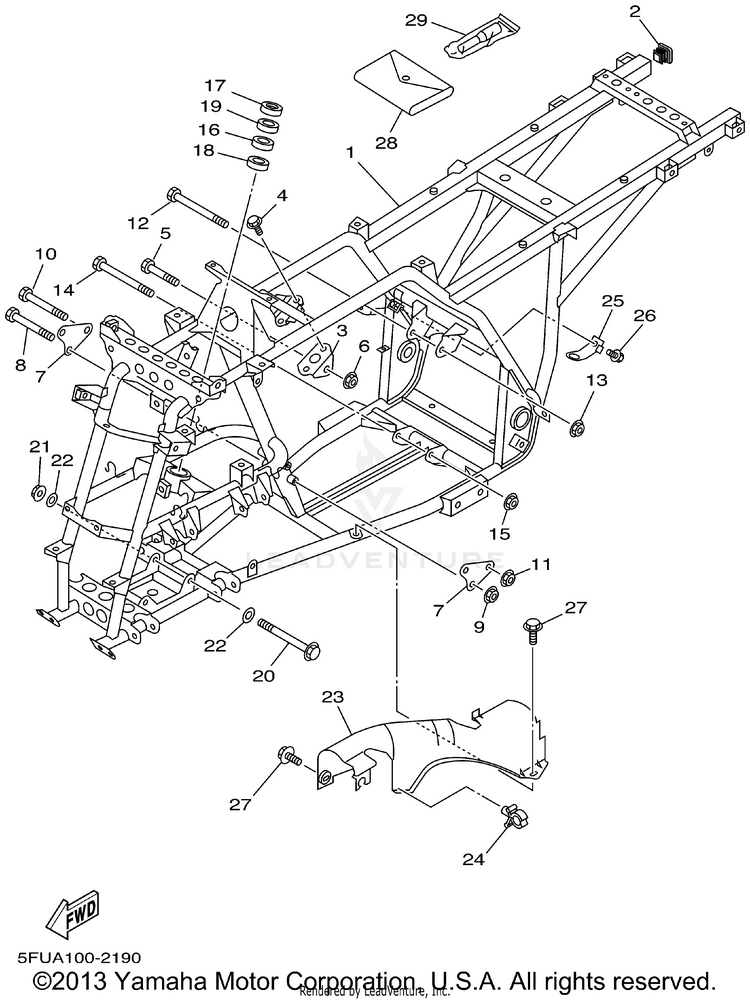 Frame BIG BEAR 400 4WD_REAL TREE XTRA - YFM400FHP - 2002 Schematic