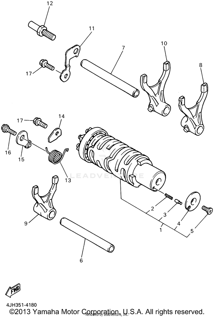 Shift Cam Fork Schematic