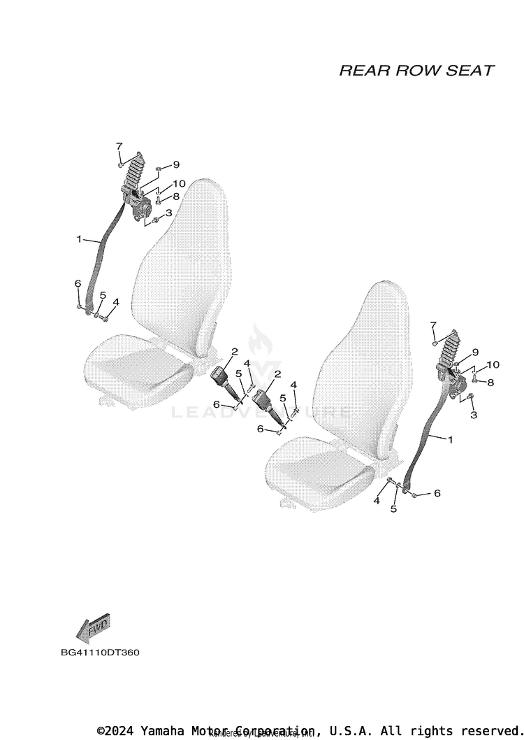 Seat 4 WOLVERINE X4 - YXF85WPAJL - 2018 Schematic