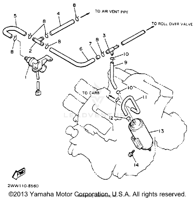Emission Control Device California Model Only Schematic