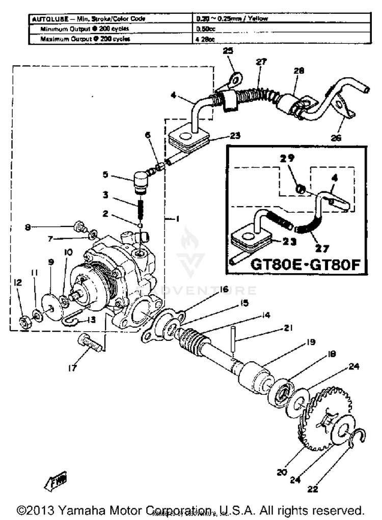 Oil Pump GT80E - 1978 Schematic