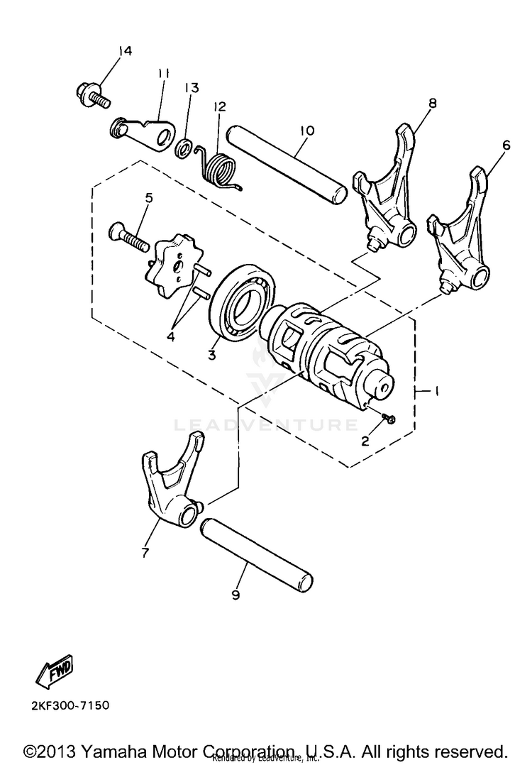 Shift Cam Shift Fork Schematic