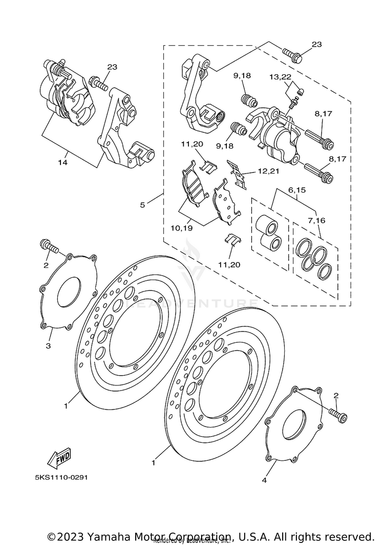 Front Brake Caliper Schematic