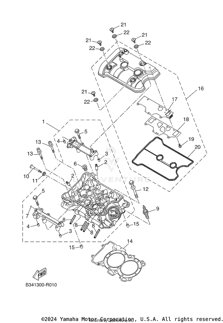 Cylinder Head TENERE 700 WORLD RAI - XTZ7WRTCB - 2026 Schematic