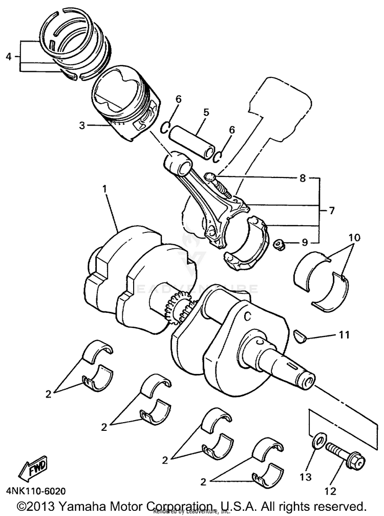 Crankshaft Piston Schematic