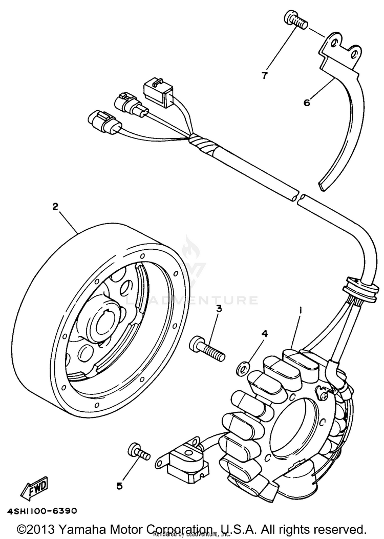 Generator KODIAK 4WD - YFM400FWH - 1996 Schematic