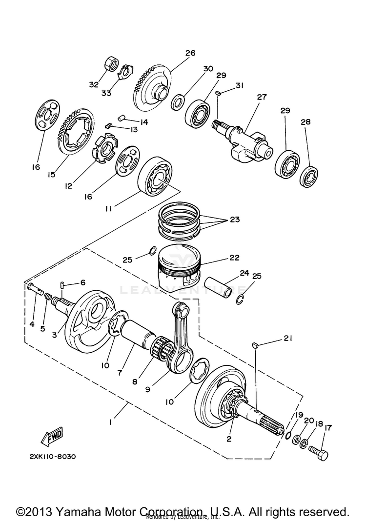 Crankshaft Piston Schematic
