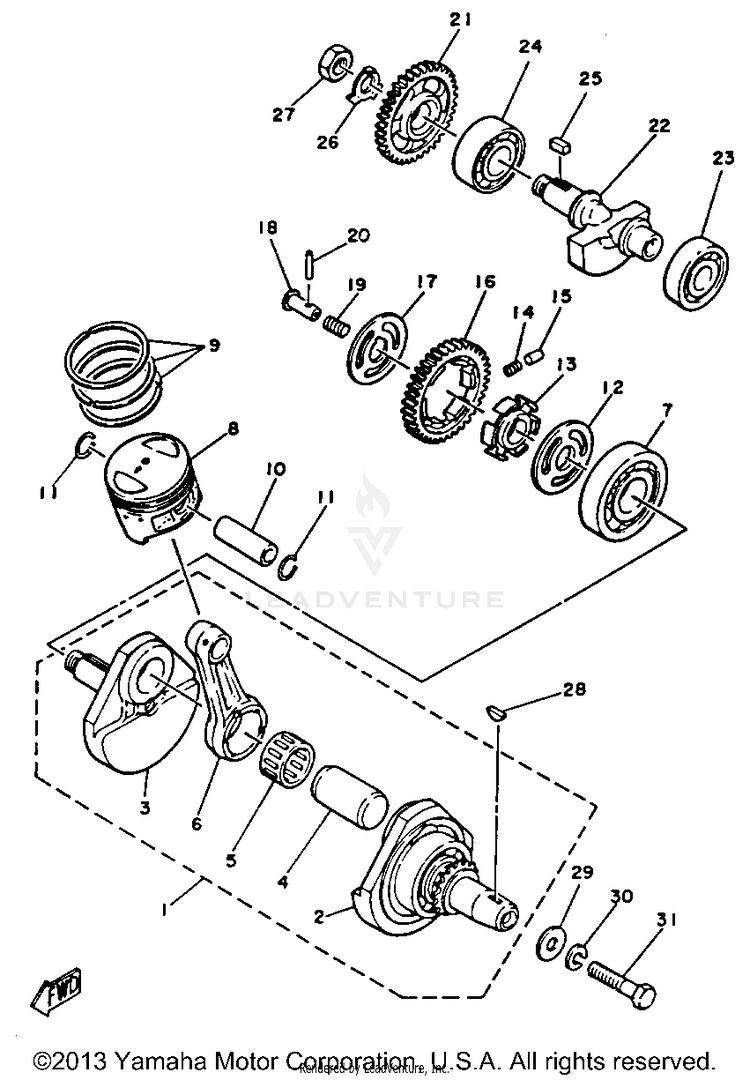 Crankshaft Piston Schematic