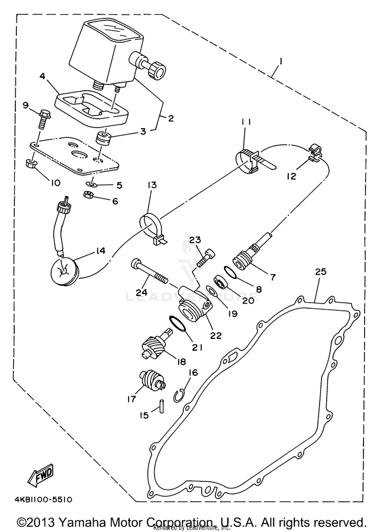 Meter (Alternate) WOLVERINE 4WD - YFM350FXH - 1996 Schematic