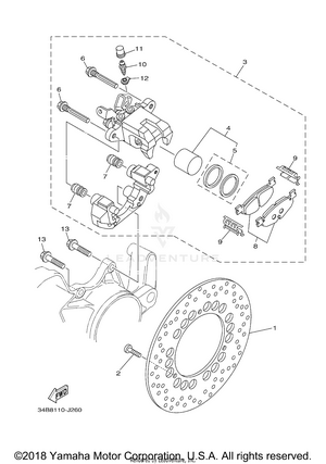 Rear Brake Caliper Schematic