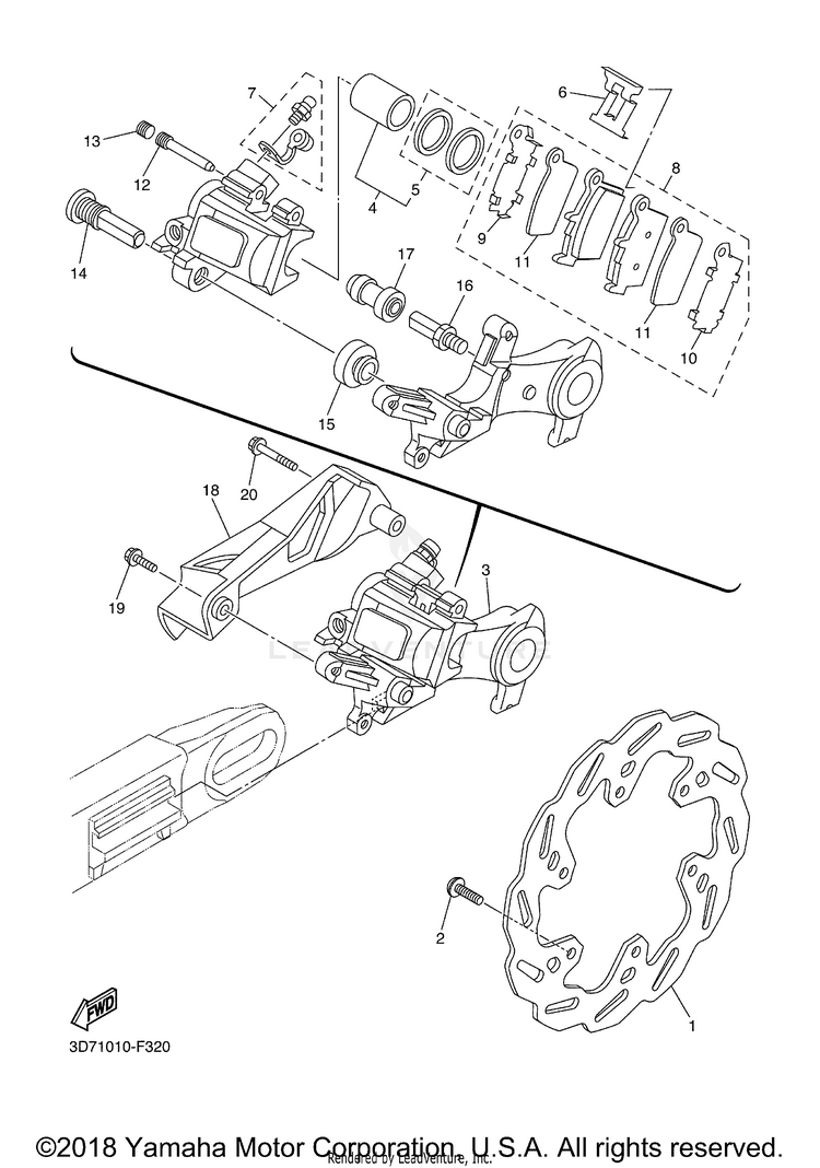 Rear Brake Caliper Schematic