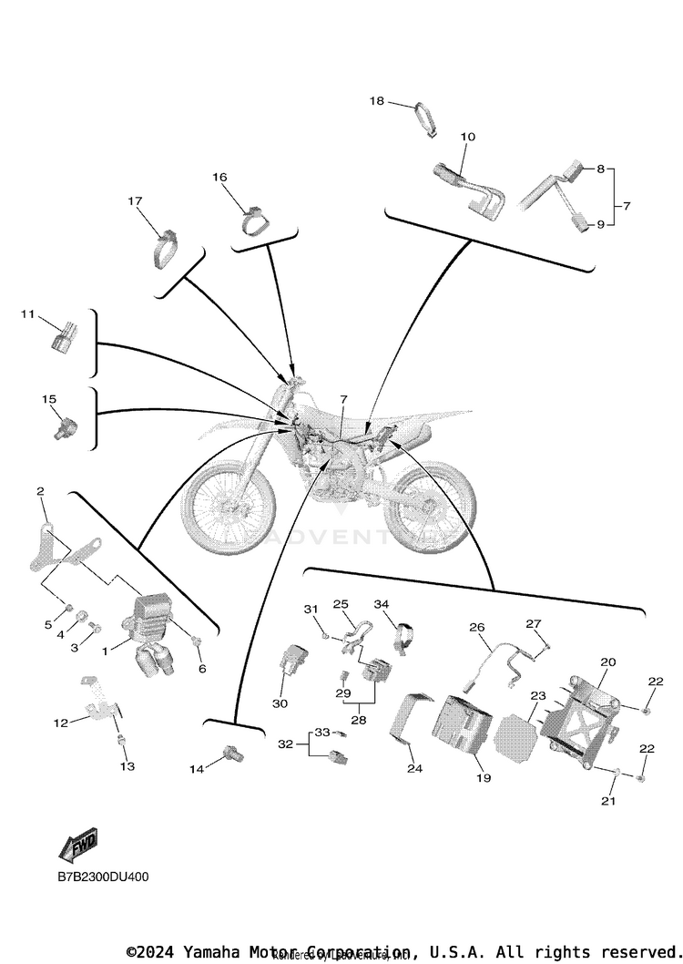 Electrical 2 YZ250F - YZ250FKL - 2019 Schematic