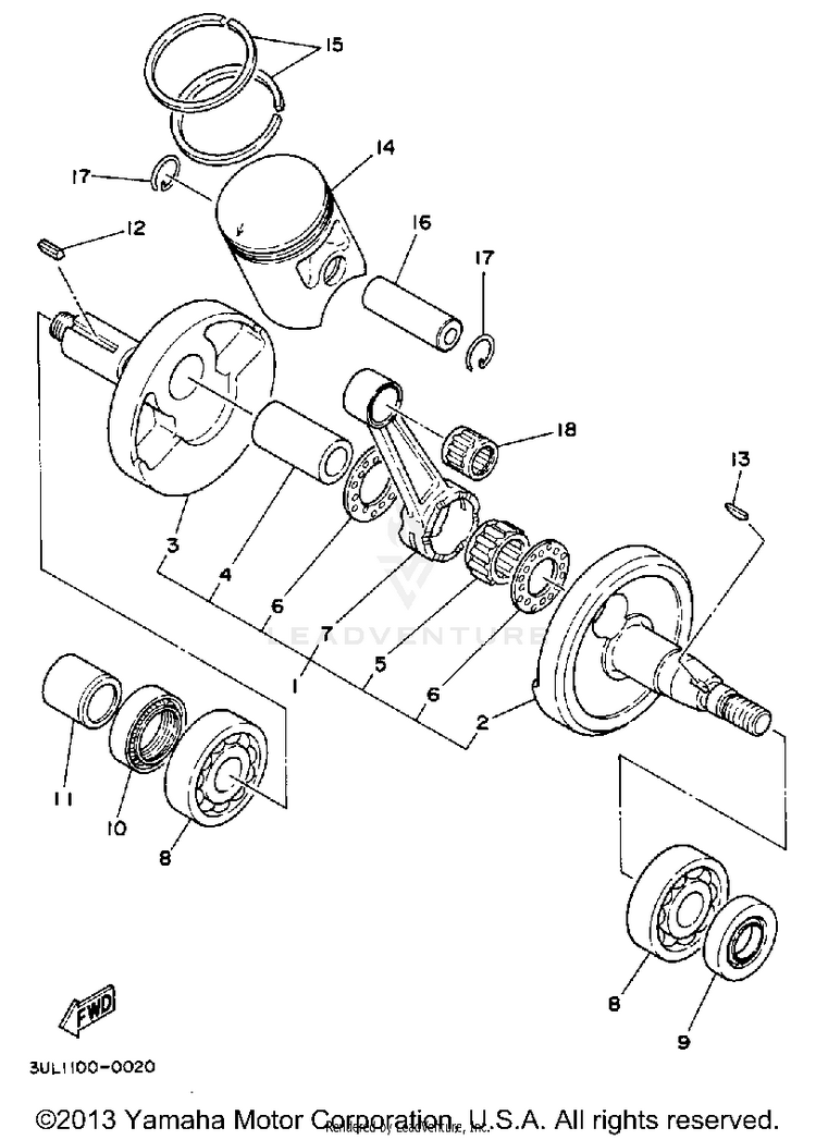Crankshaft - Piston Schematic