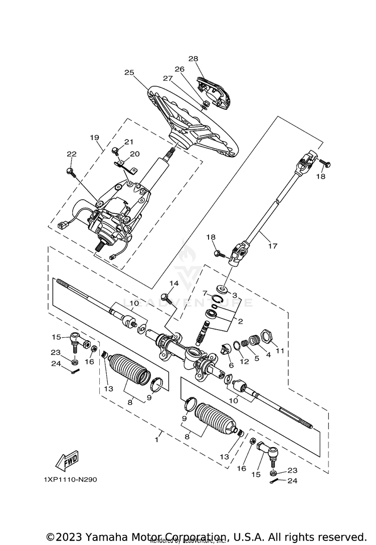 Steering VIKING 700 EPS - YXM700PEG - 2014 Schematic