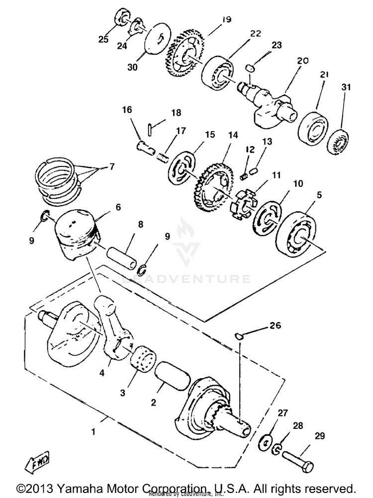 Crankshaft Piston Schematic