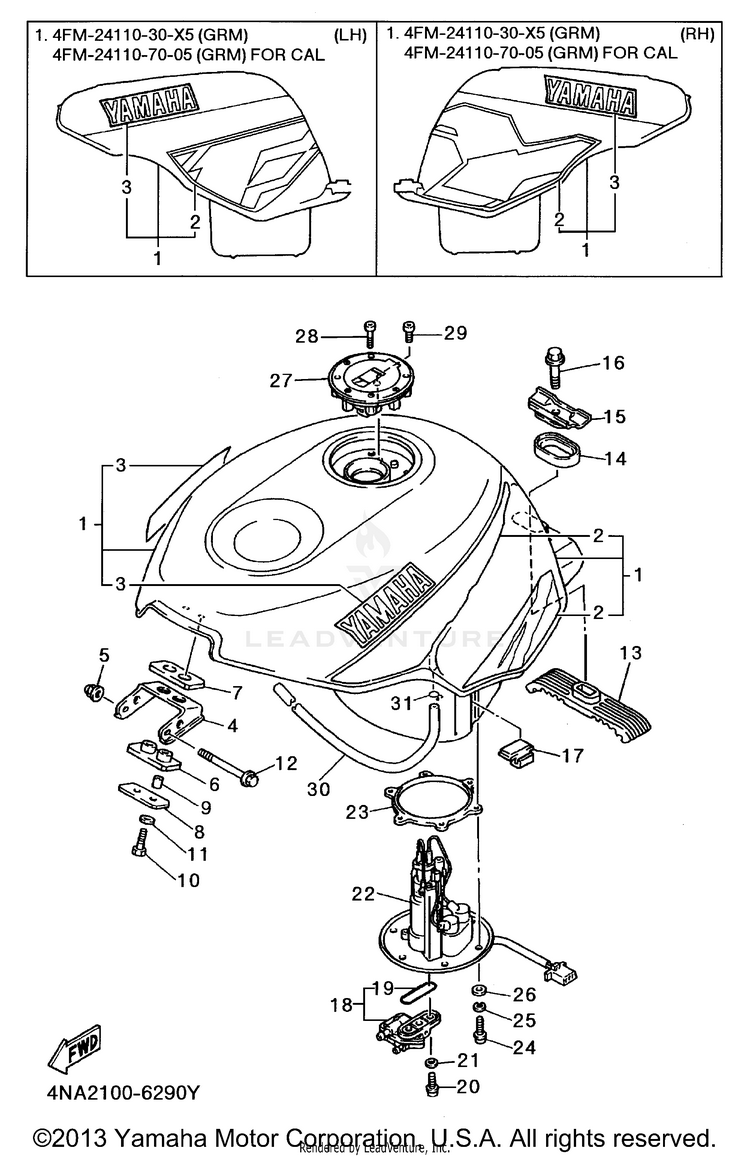 Fuel Tank Non California Schematic