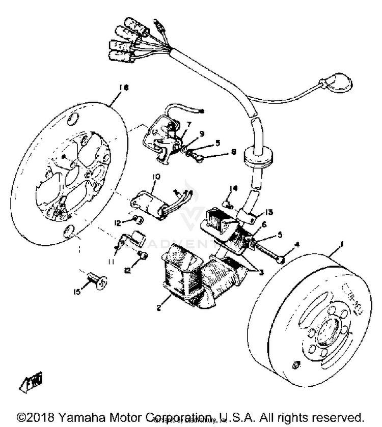 Flywheel Magneto AT3_CT3 - AT2 - 1972 Schematic