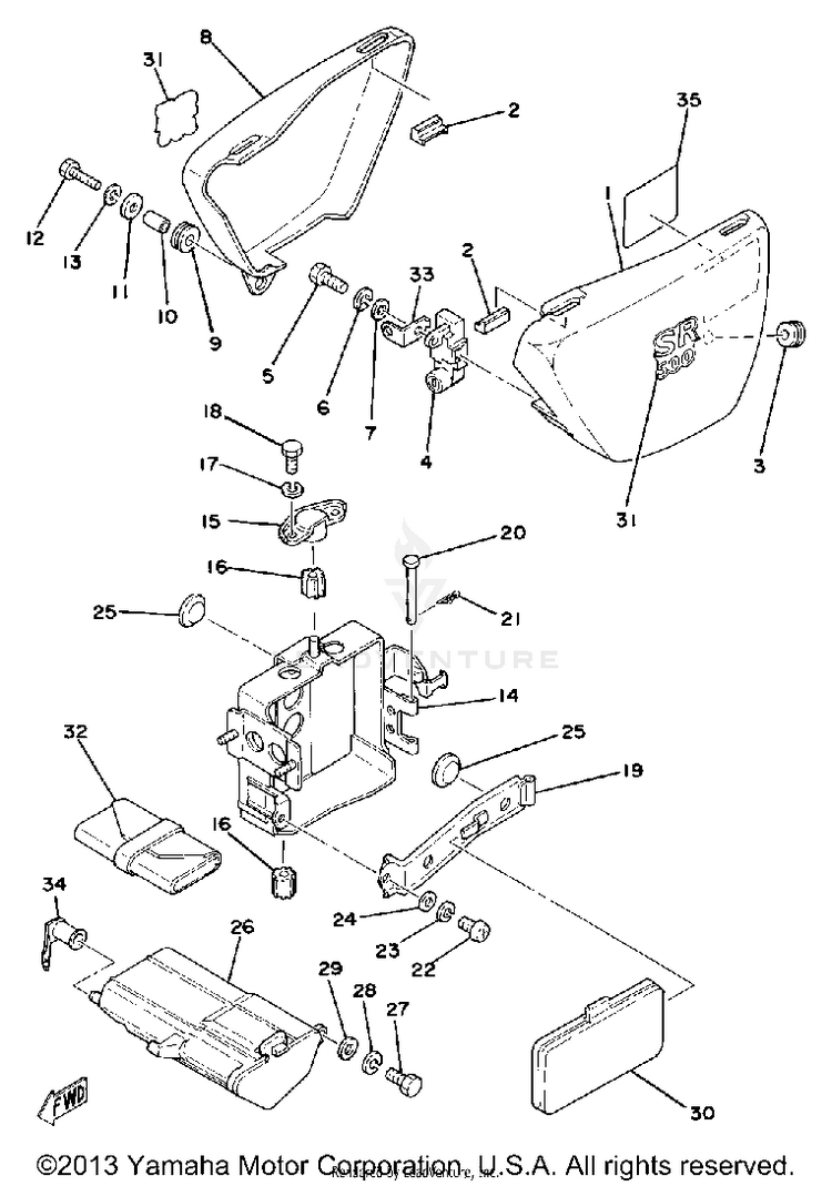 Side Cover-Battery Box Schematic