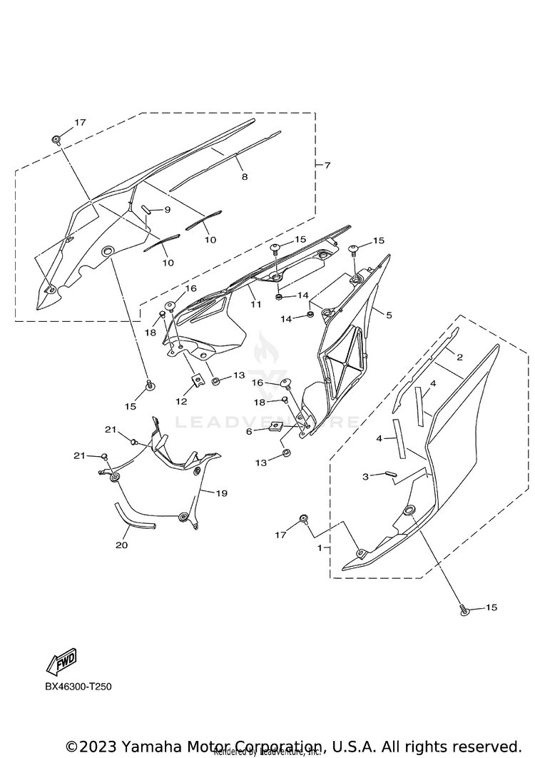 Side Cover YZFR1 - YZFR1K1CL - 2019 Schematic