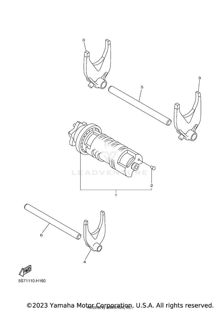 Shift Cam Fork BOLT R SPEC CA - XVS95CFCB - 2015 Schematic