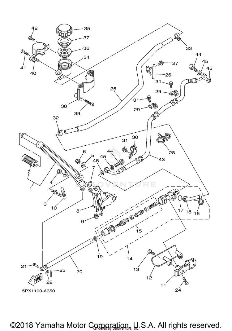 Rear Master Cylinder ROAD STAR WARRIOR - XV1700PCRC - 2003 Schematic
