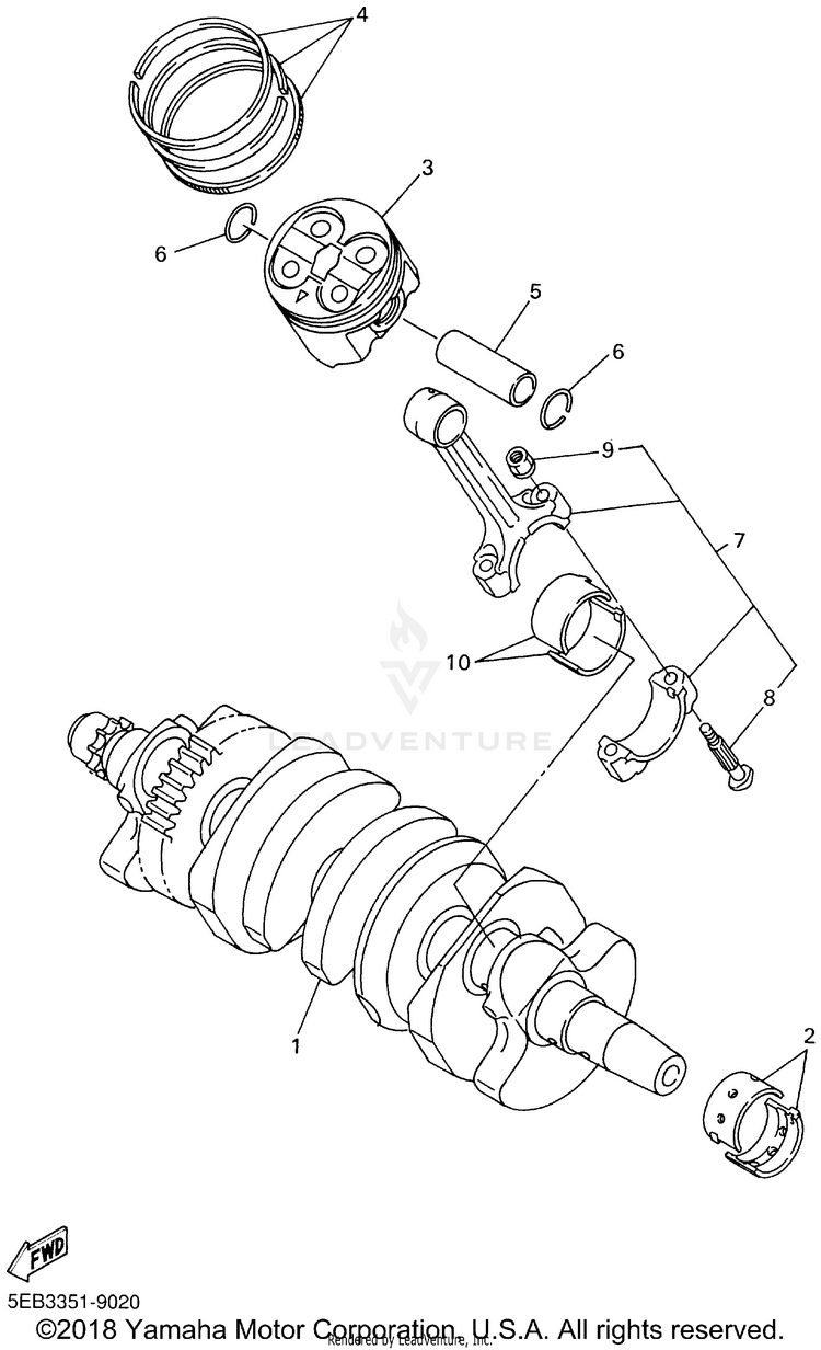 Crankshaft Piston Schematic