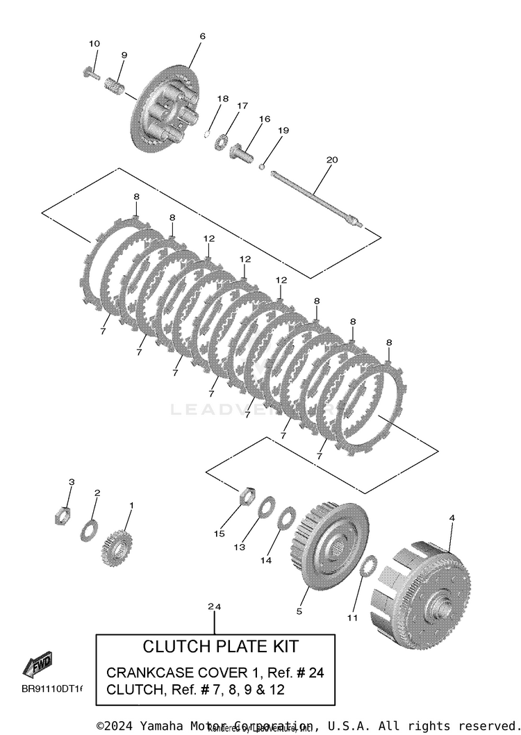 Clutch YZ450F - YZ450FJL - 2018 Schematic