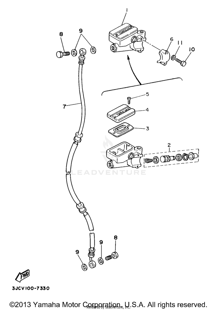 Front Master Cylinder Schematic