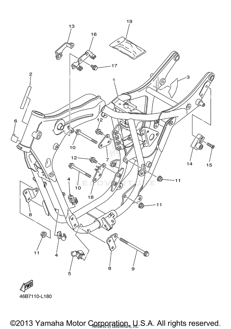 Frame V STAR 250 - XV250ECR - 2014 Schematic