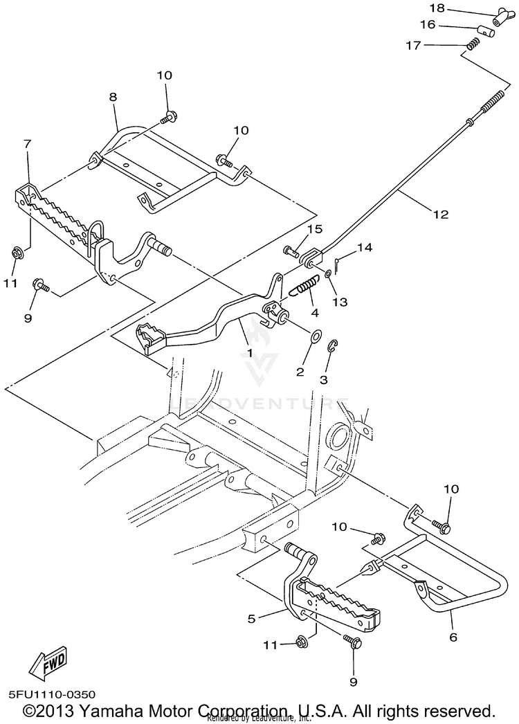 Stand Footrest BIG BEAR 400 4WD_REAL TREE XTRA - YFM400FHP - 2002 Schematic
