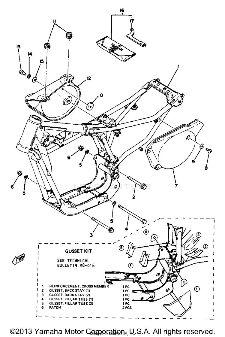 Frame Side Cover Yz80e Schematic