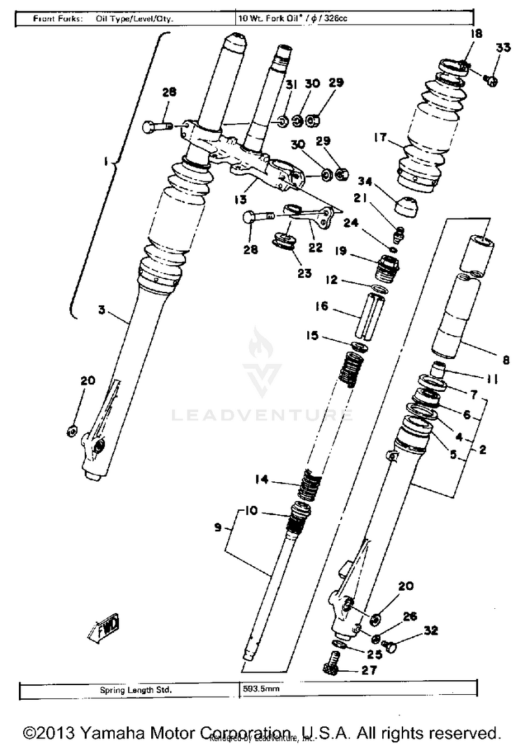 Front Fork Schematic
