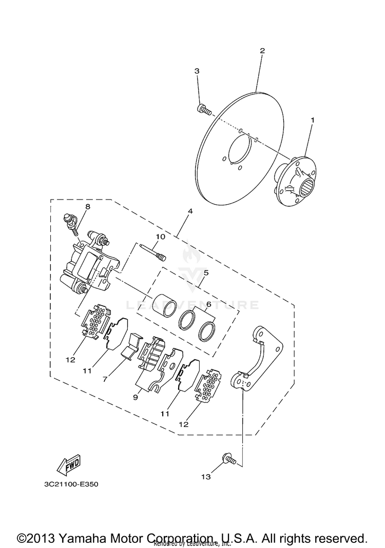 Rear Brake Caliper Schematic