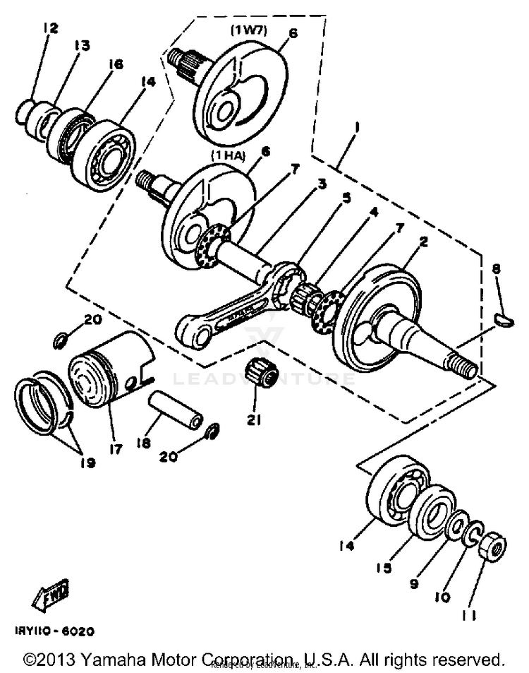 Crankshaft - Piston Schematic