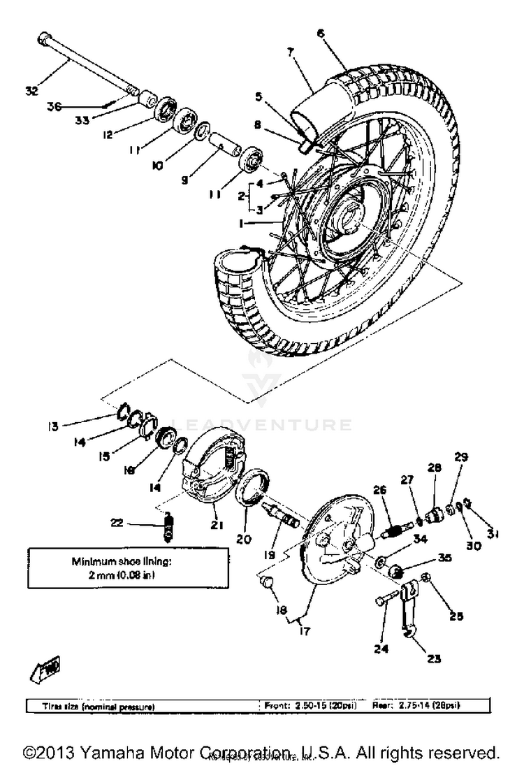 Front Wheel GT80E - 1978 Schematic