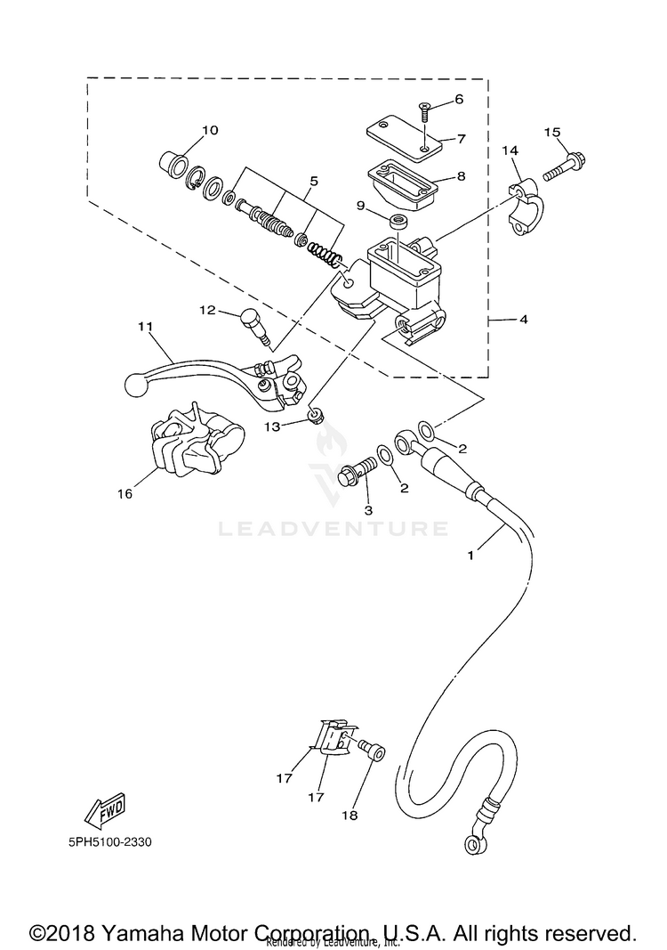 Front Master Cylinder Schematic