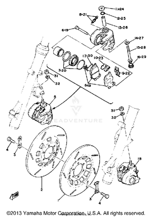 Front Brake Caliper Schematic