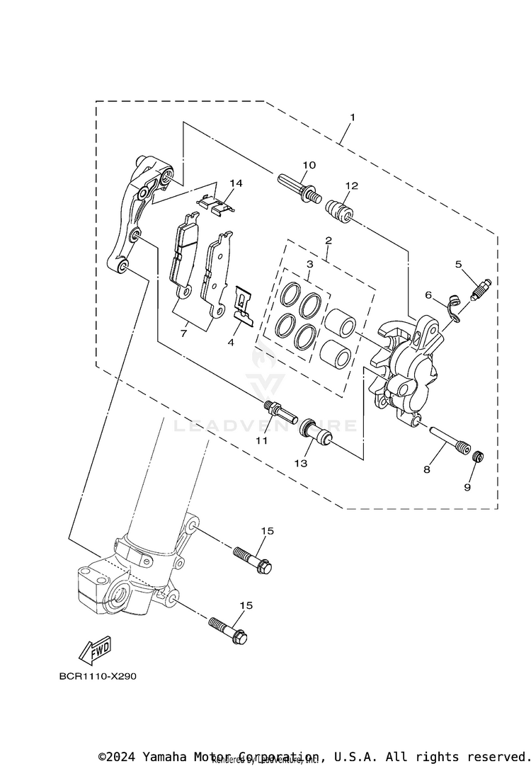Front Brake Caliper Schematic