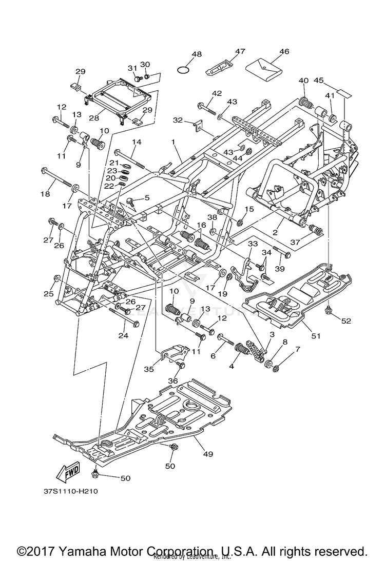Frame GRIZZLY 450 4WD - YFM45FGYB - 2009 Schematic