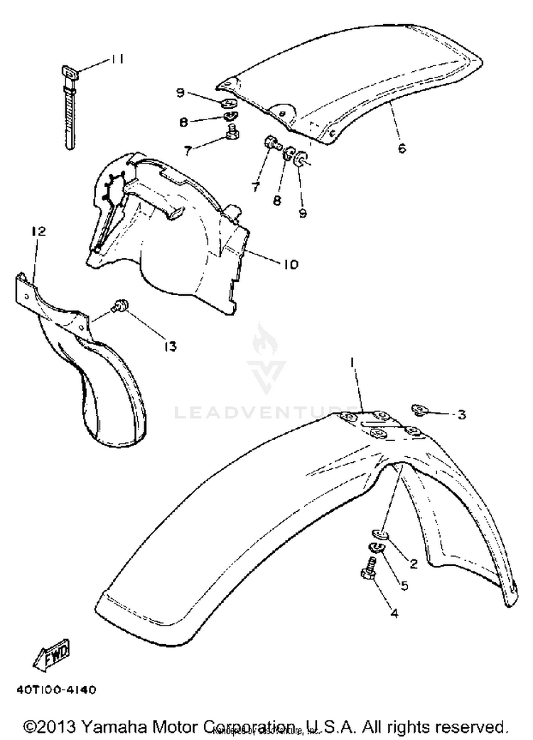 Front Fender - Rear Fender Schematic