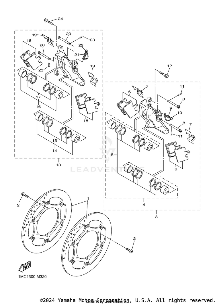 Front Brake Caliper Schematic