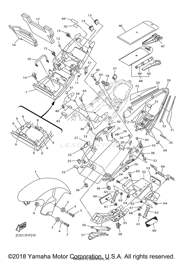 Fender YZFR6 - YZFR6FCB - 2015 Schematic