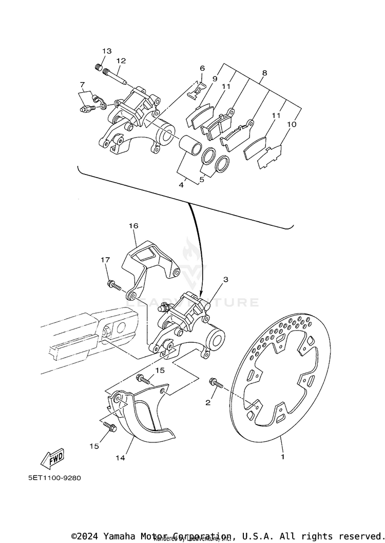 Rear Brake Caliper Schematic