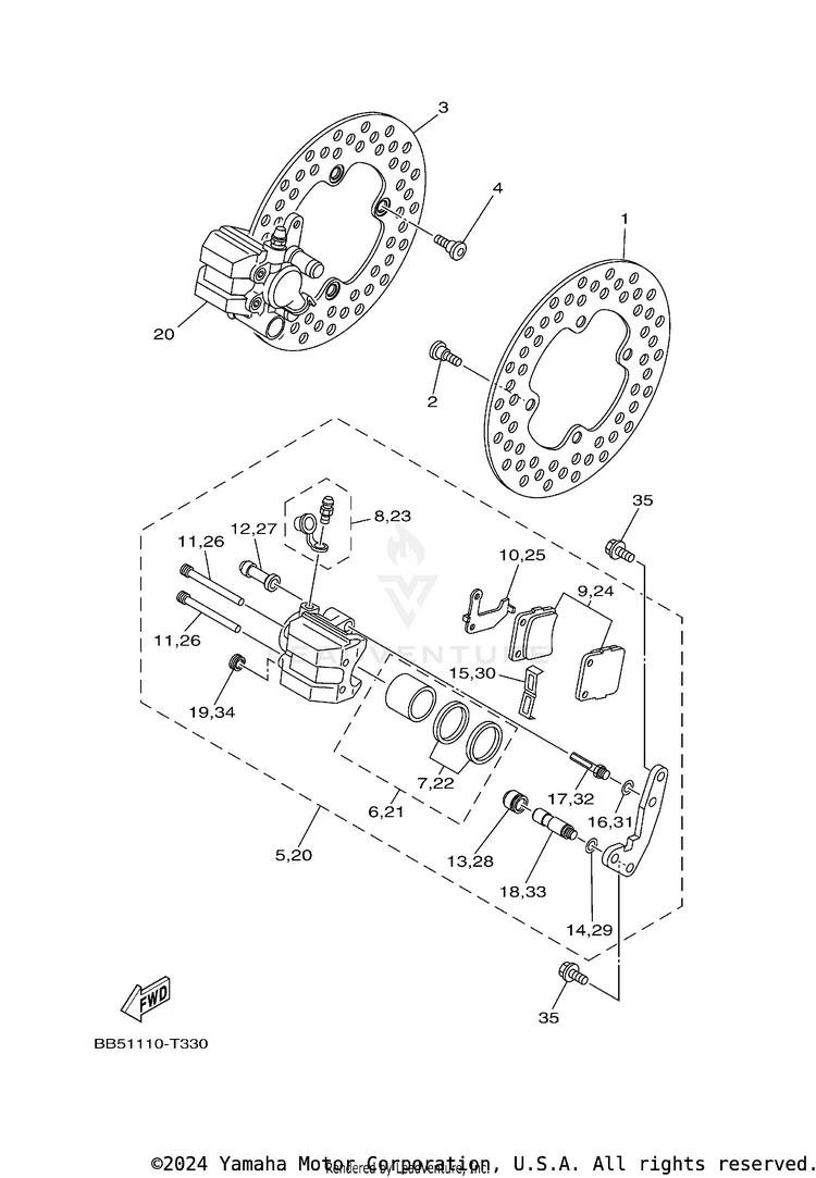 Front Brake Caliper Schematic