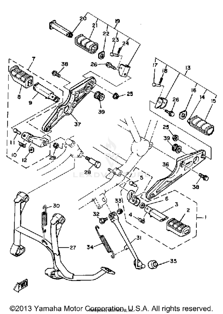 Stand Footrest XS1100SH - 1981 Schematic