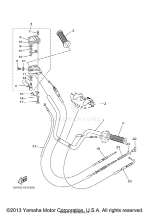 Steering Handle  Cable Schematic