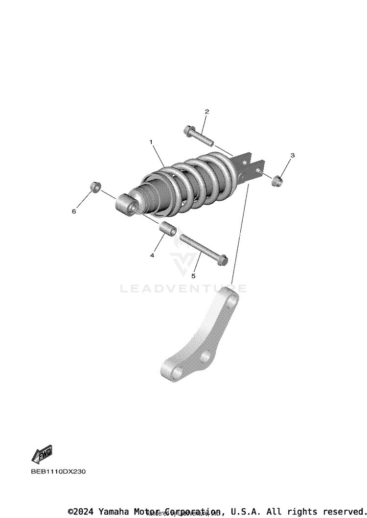 Rear Suspension YZFR7 - YZFR7SCB - 2025 Schematic