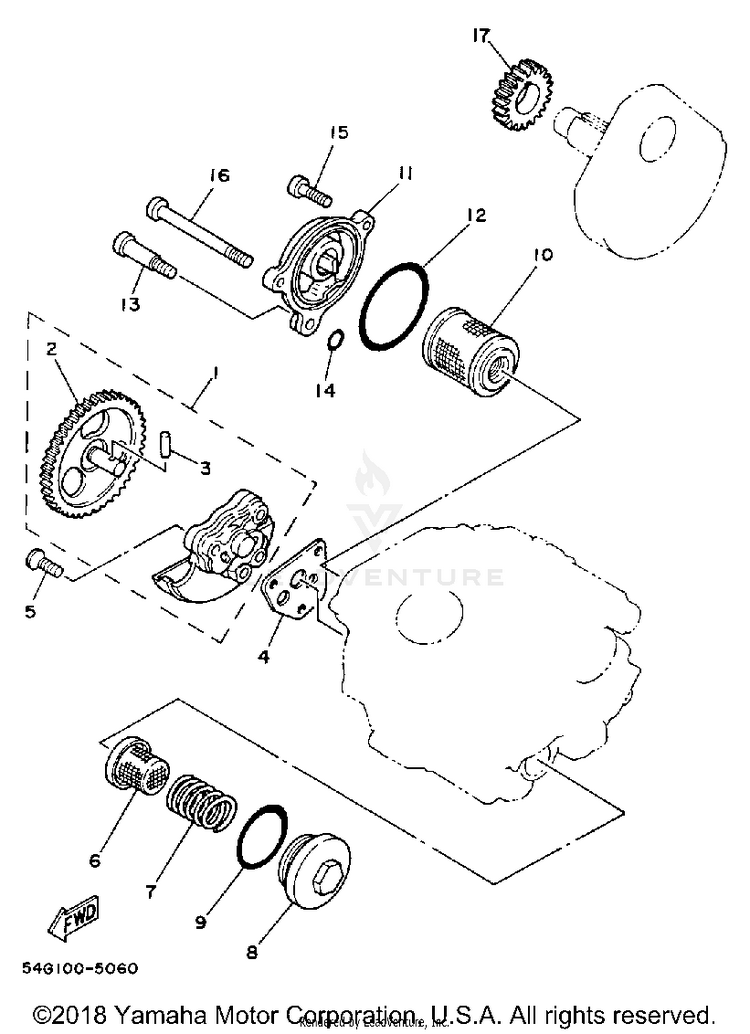 Oil Pump BIG WHEEL ELEC START - BW200ES - 1986 Schematic